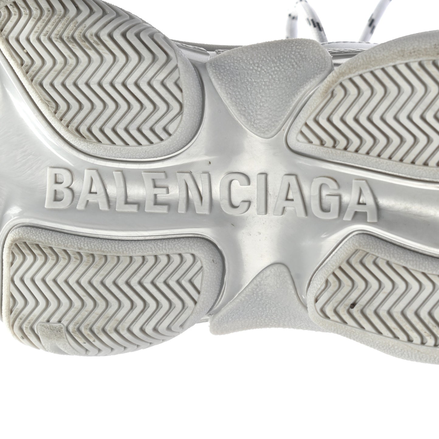 Metallic Fabric Mesh Womens Triple S Sneakers 37 Silver