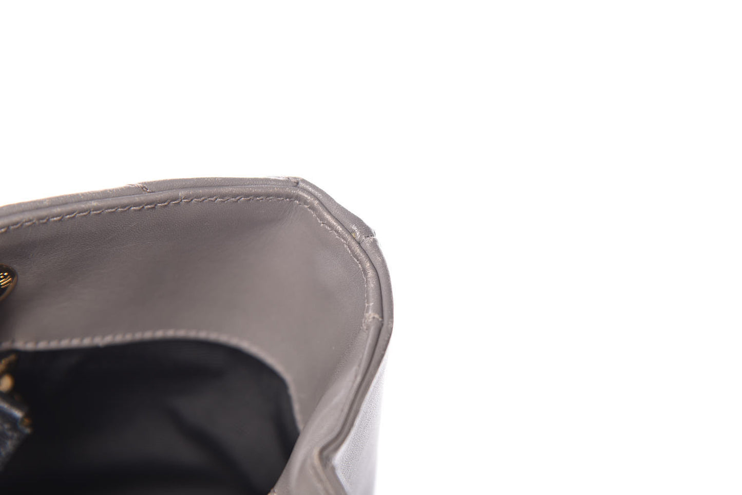 Smooth Calfskin Matelasse Chevron Monogram Shopping Bag Grey
