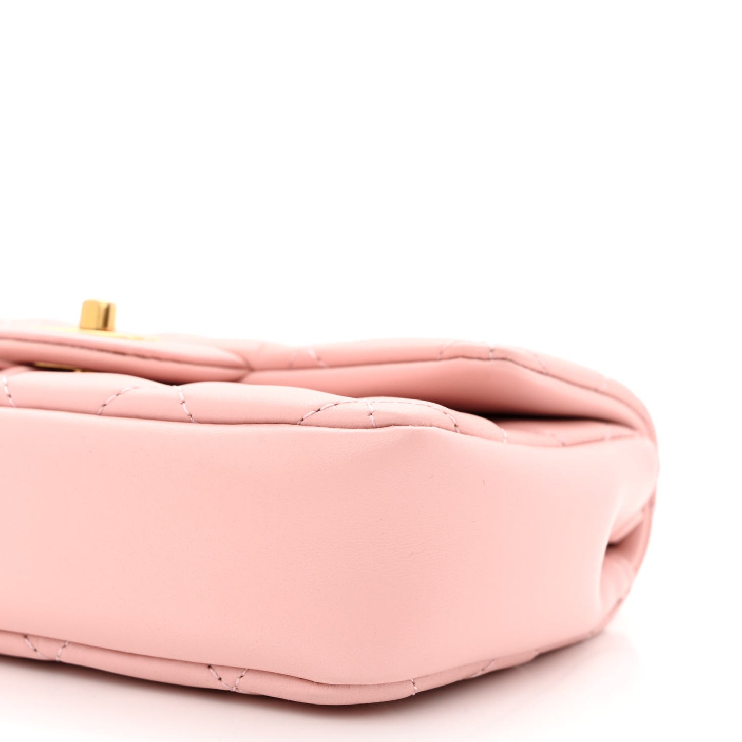 Lambskin Quilted Mini Heart Charms Flap Light Pink