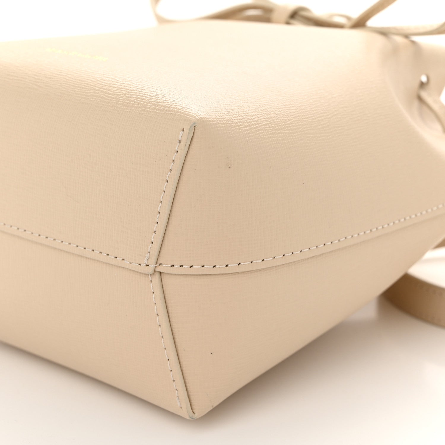 Mansur Gavriel Saffiano Mini Bucket Bag Beige 10 of 10