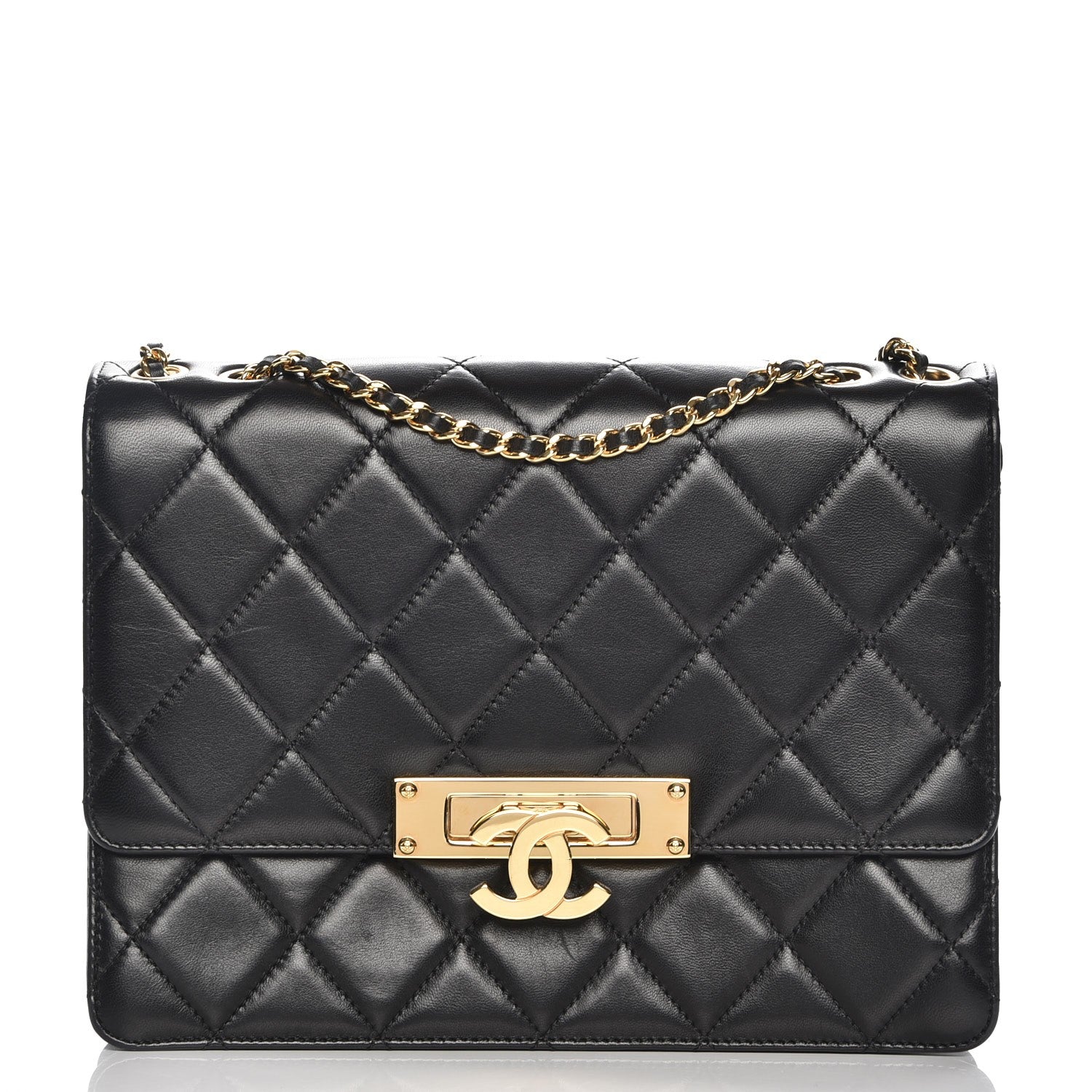 Chanel Lambskin Quilted Medium Golden Class Flap Black 1 of 8