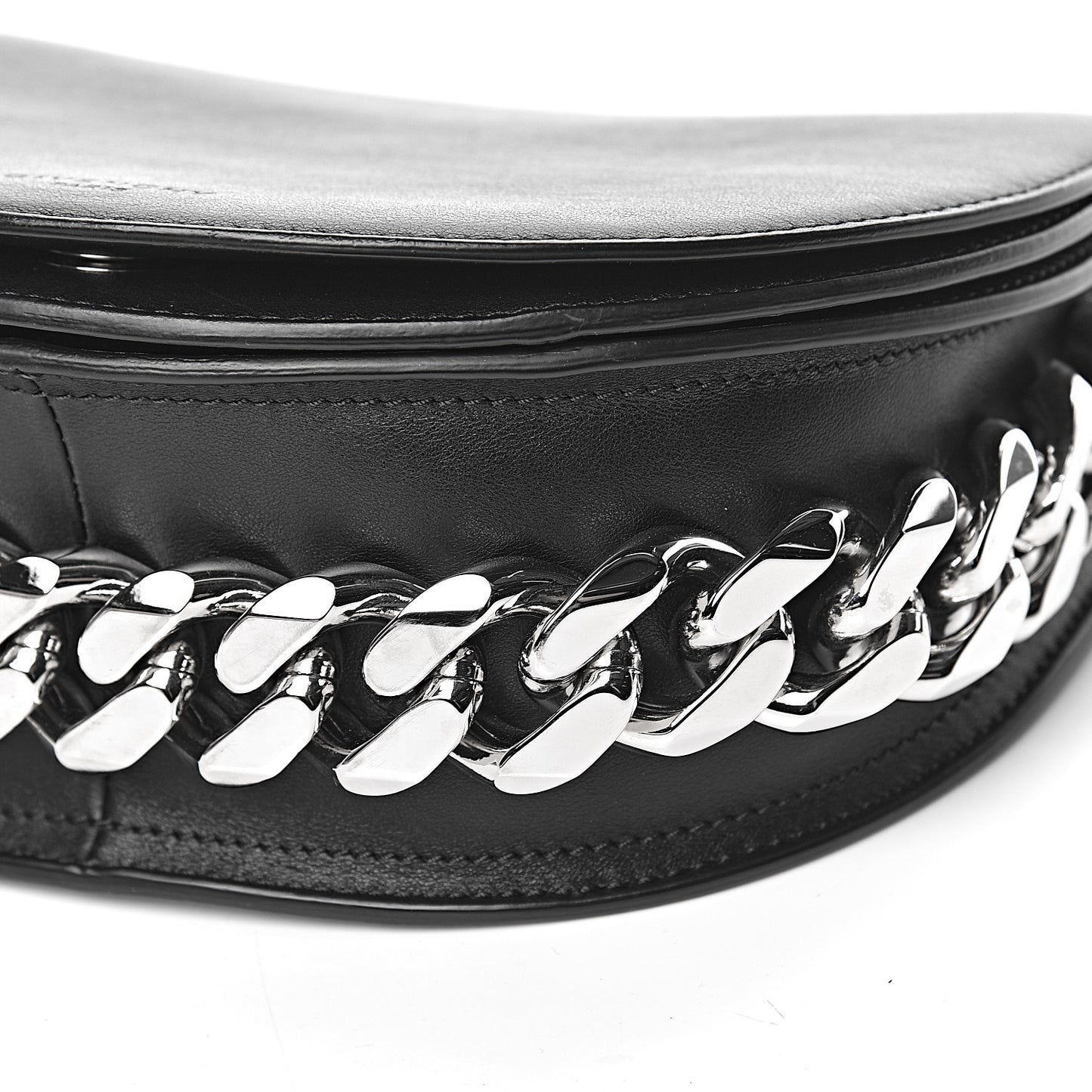 Calfskin Mini Infinity Saddle Bag Black