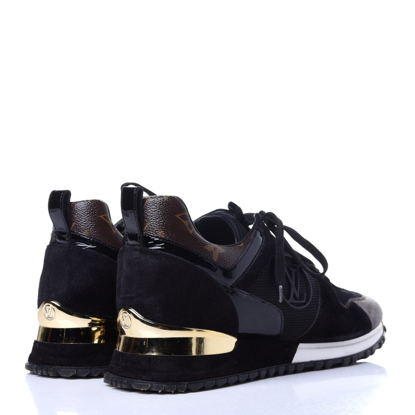 Suede Monogram Run Away Sneakers 40 Black