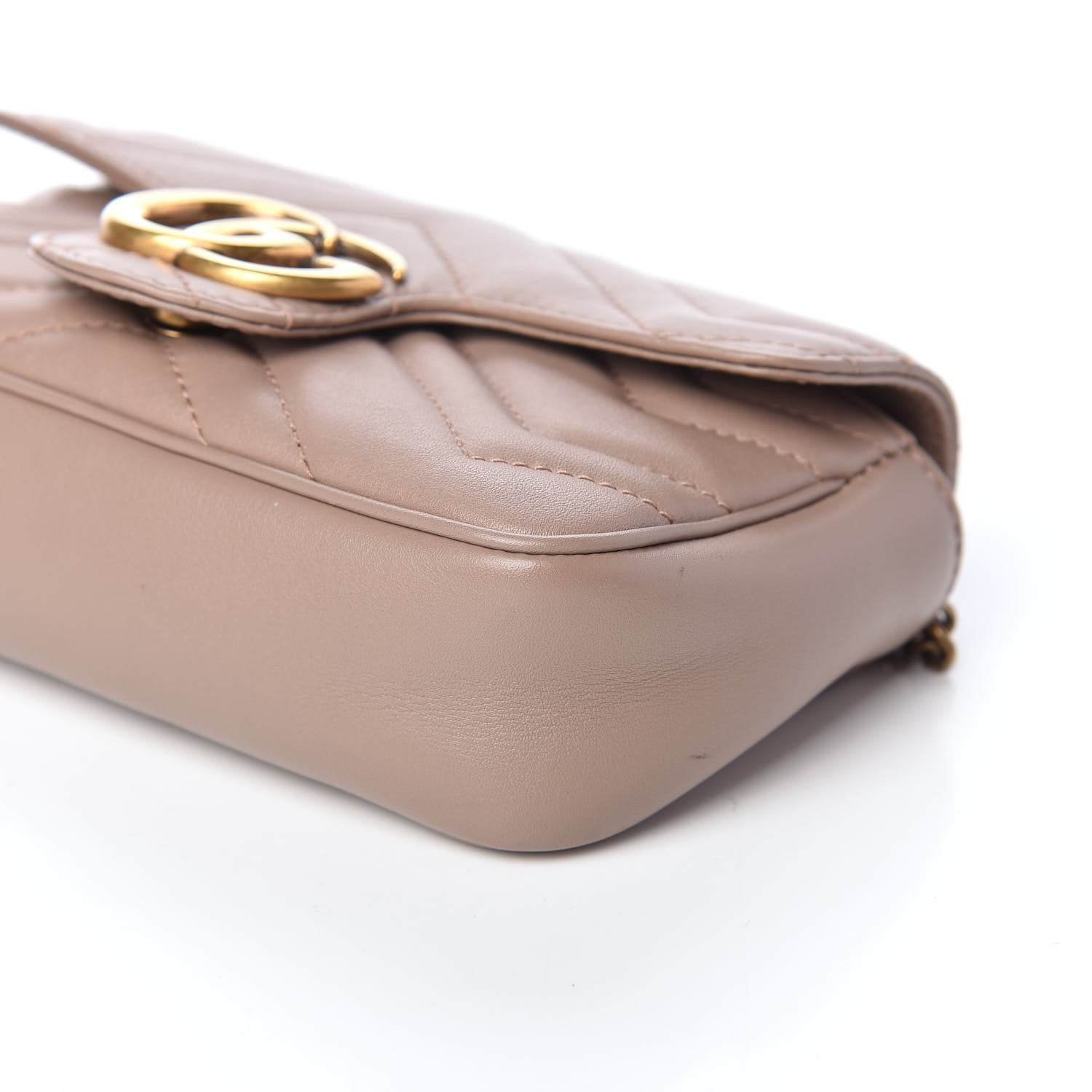 Gucci Calfskin Matelasse Super Mini GG Marmont Shoulder Bag Porcelain Rose 9 of 10