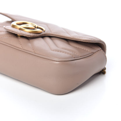 Gucci Calfskin Matelasse Super Mini GG Marmont Shoulder Bag Porcelain Rose 9 of 10