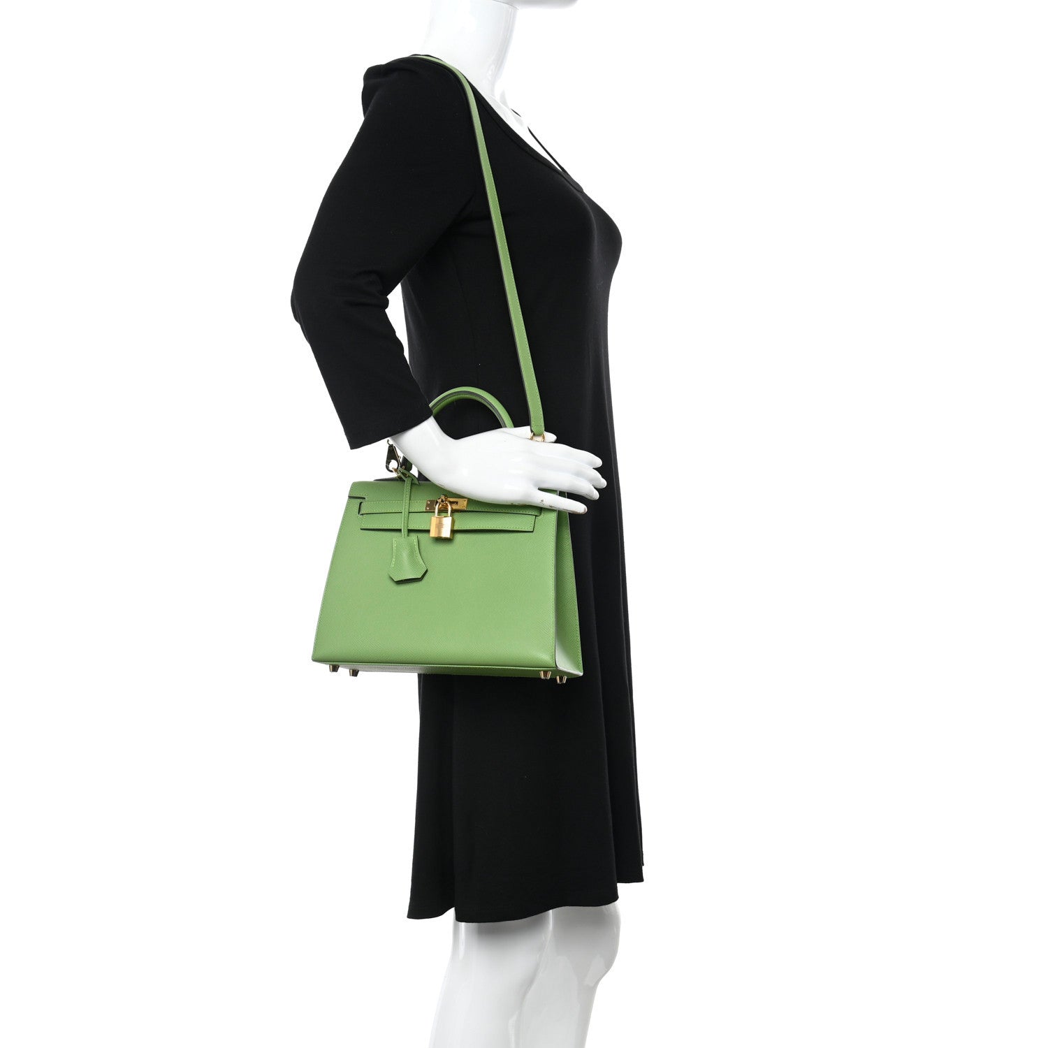Hermes Epsom Kelly Sellier 25 Vert Criquet 2 of 11