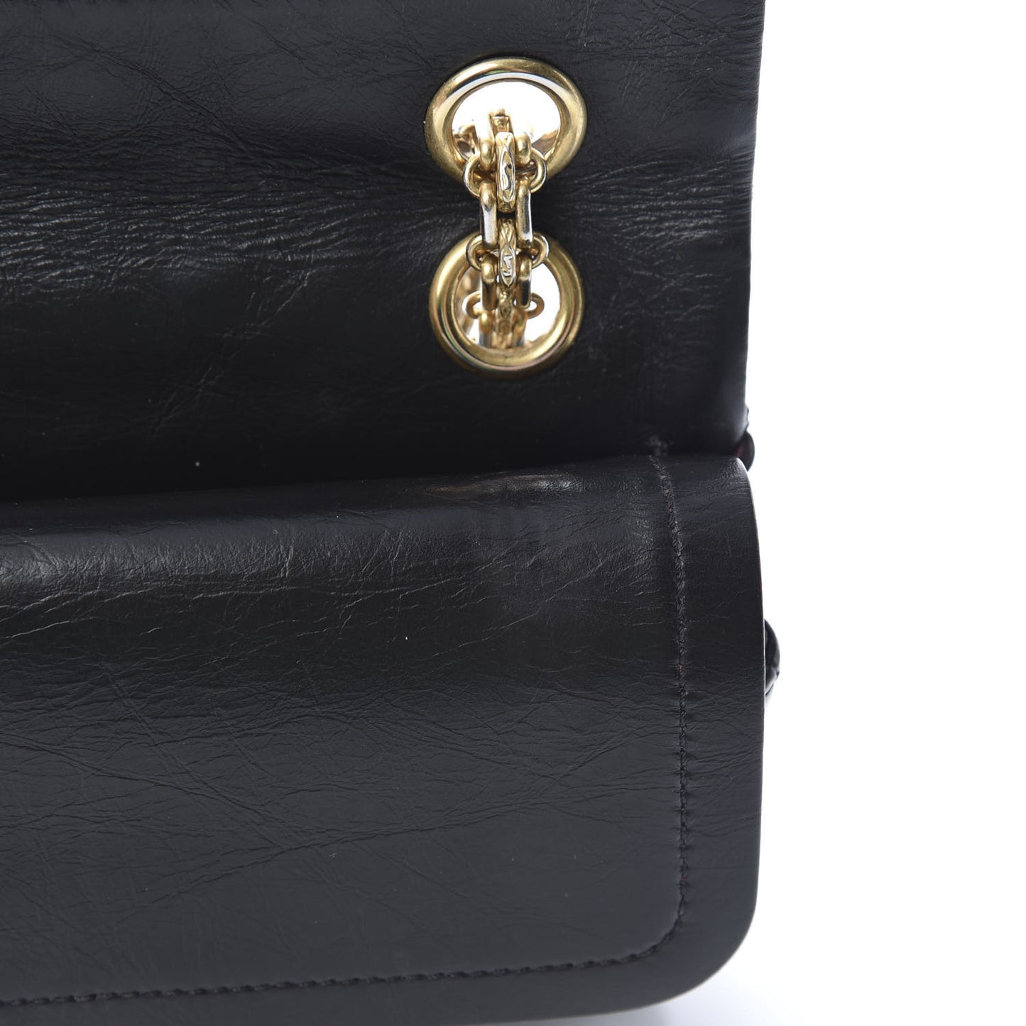 Aged Calfskin Quilted 2.55 Reissue 225 Flap Black