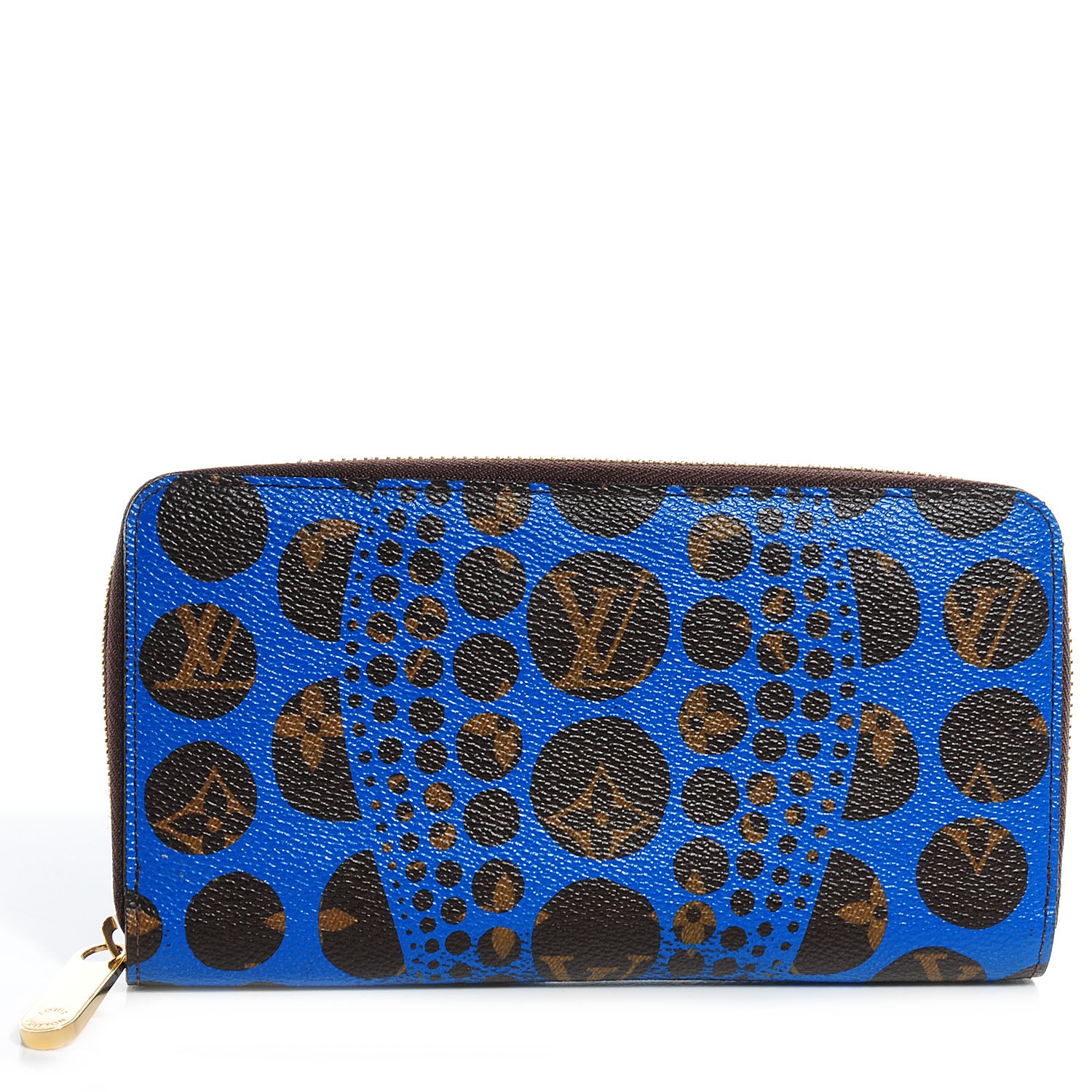 Louis Vuitton Monogram Kusama Pumpkin Dots Zippy Wallet Blue 1 of 7