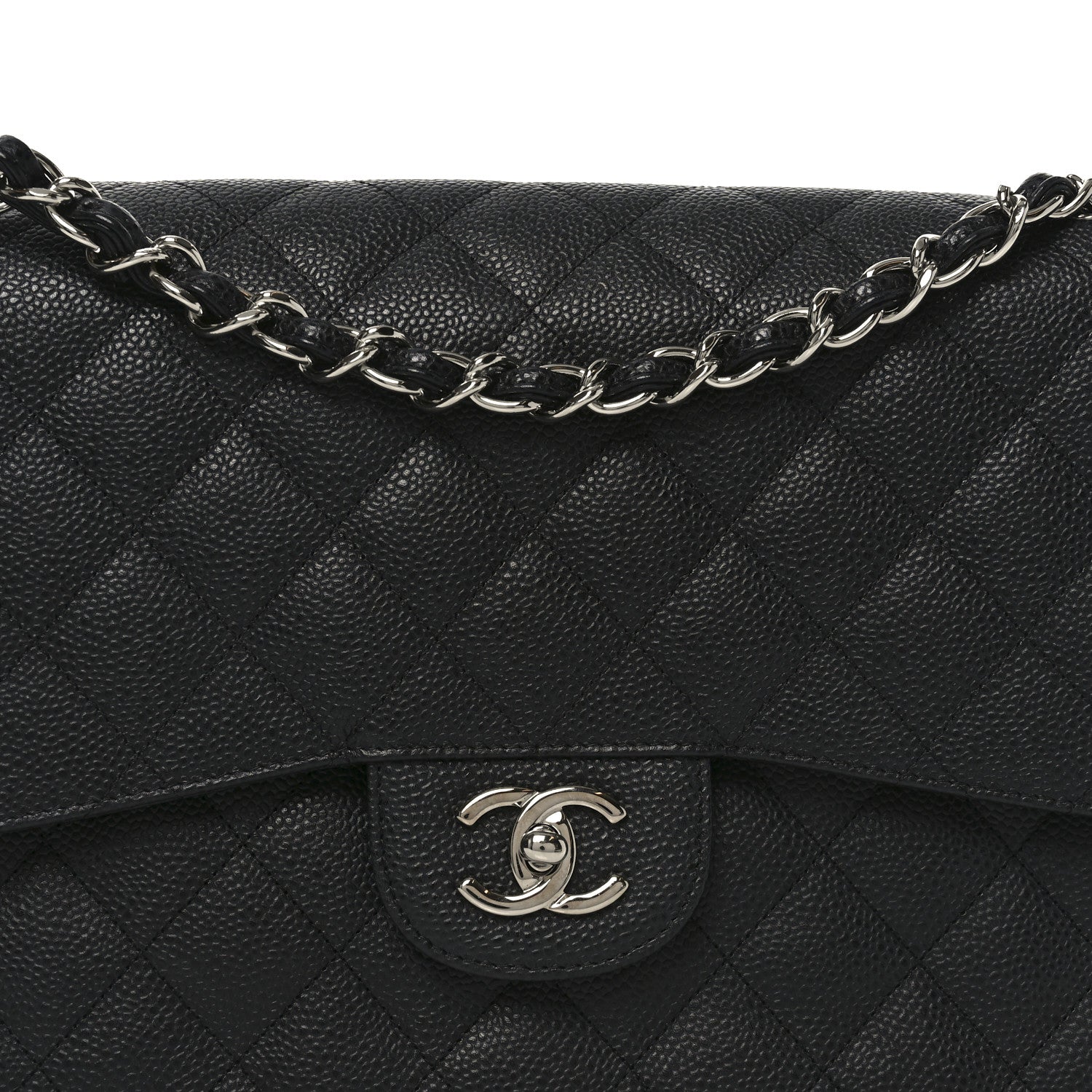 Chanel Caviar Quilted Jumbo Double Flap Black 8 of 11