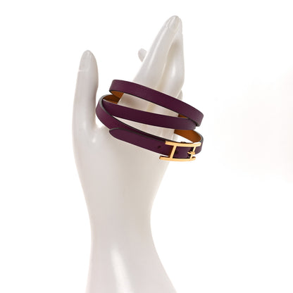 Hermes Swift Hapi 3 MM Triple Tour Wrap Bracelet M Anemone 2 of 6