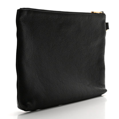 Gucci Pebbled Calfskin Logo Wristlet Black 3 of 10