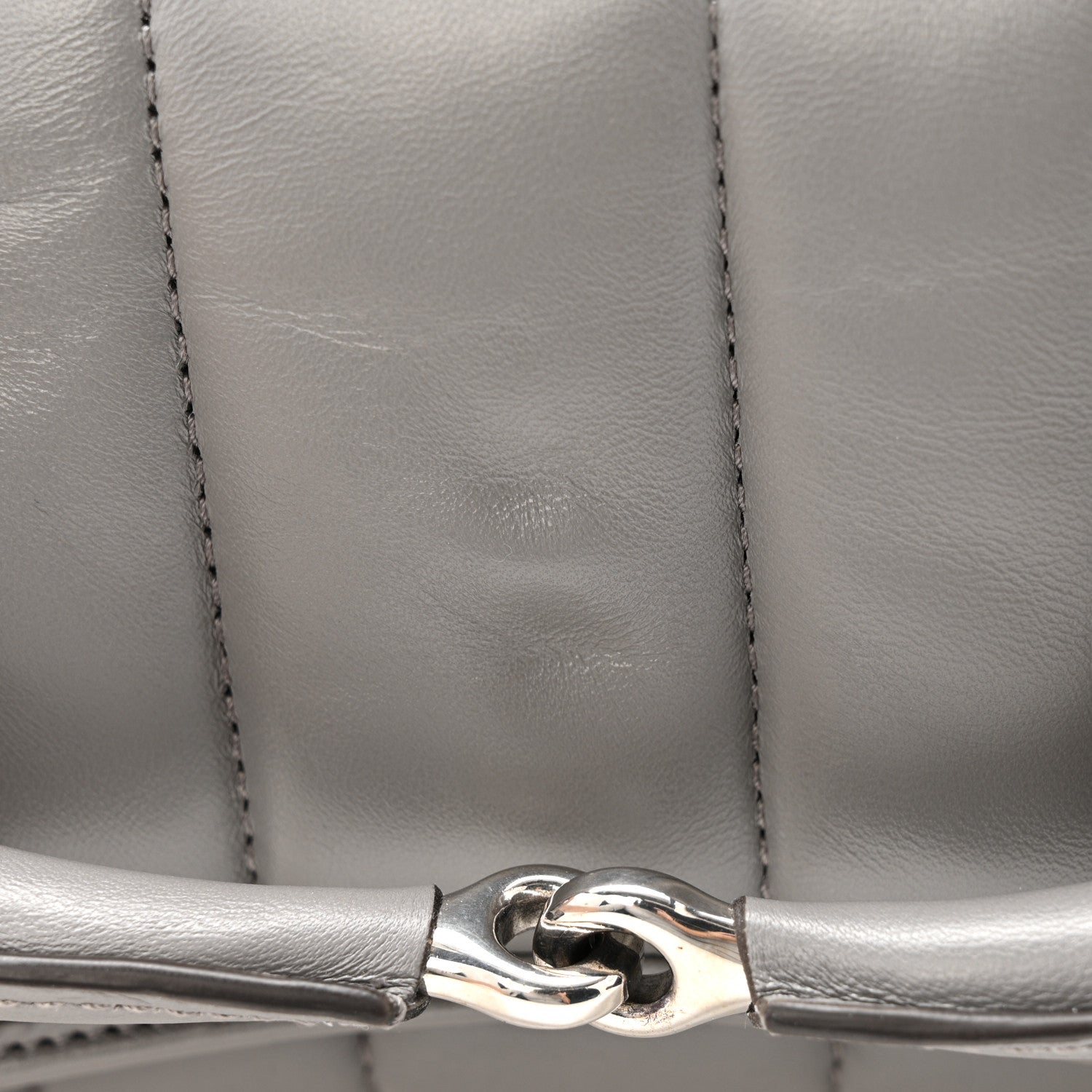 Gucci Nappa Vertical Matelasse Small Maxi Horsebit Chain Shoulder Bag Gray 14 of 14