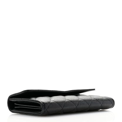 Chanel Caviar Quilted Large Gusset Flap Wallet Black 4 of 8