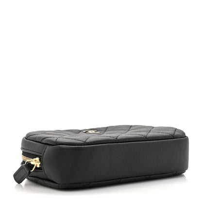Chanel Caviar Quilted Small Curvy Pouch Cosmetic Case Black 4 of 8
