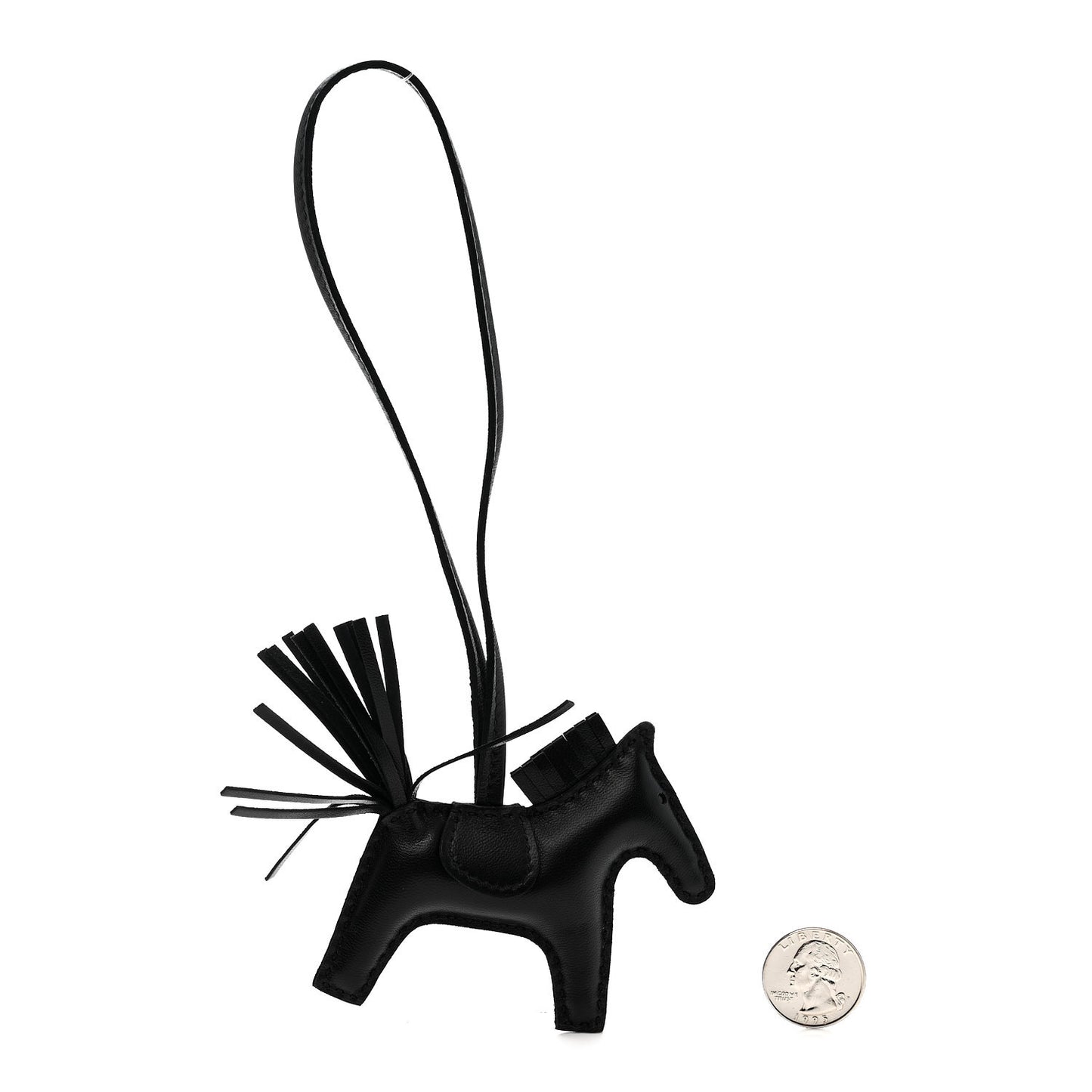 Milo Lambskin Grigri Rodeo Horse Bag Charm PM So Black