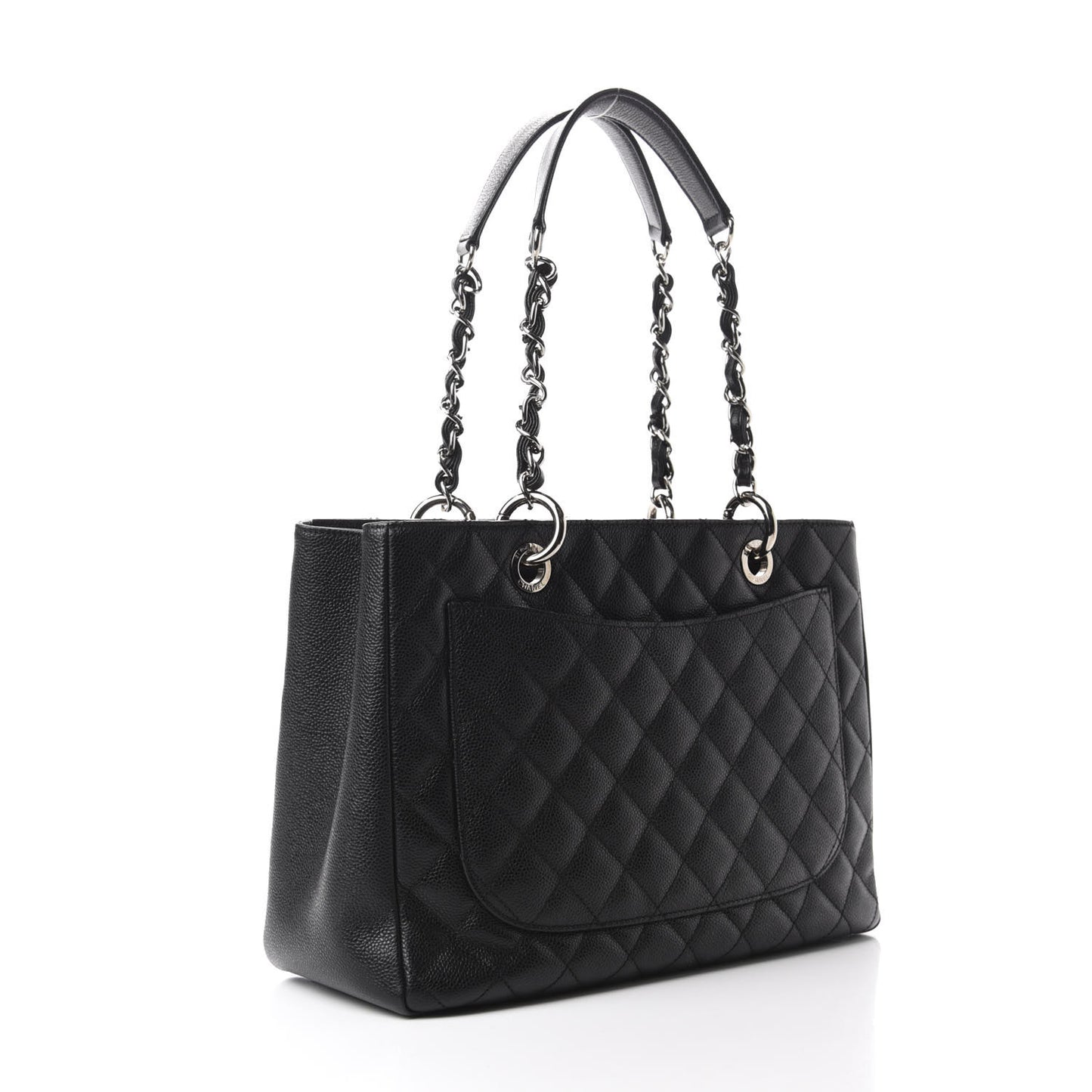 Caviar Quilted Grand Shopping Tote GST Black