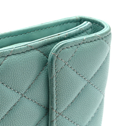 Chanel Caviar Quilted Medium Flap Wallet Light Blue 8 of 8