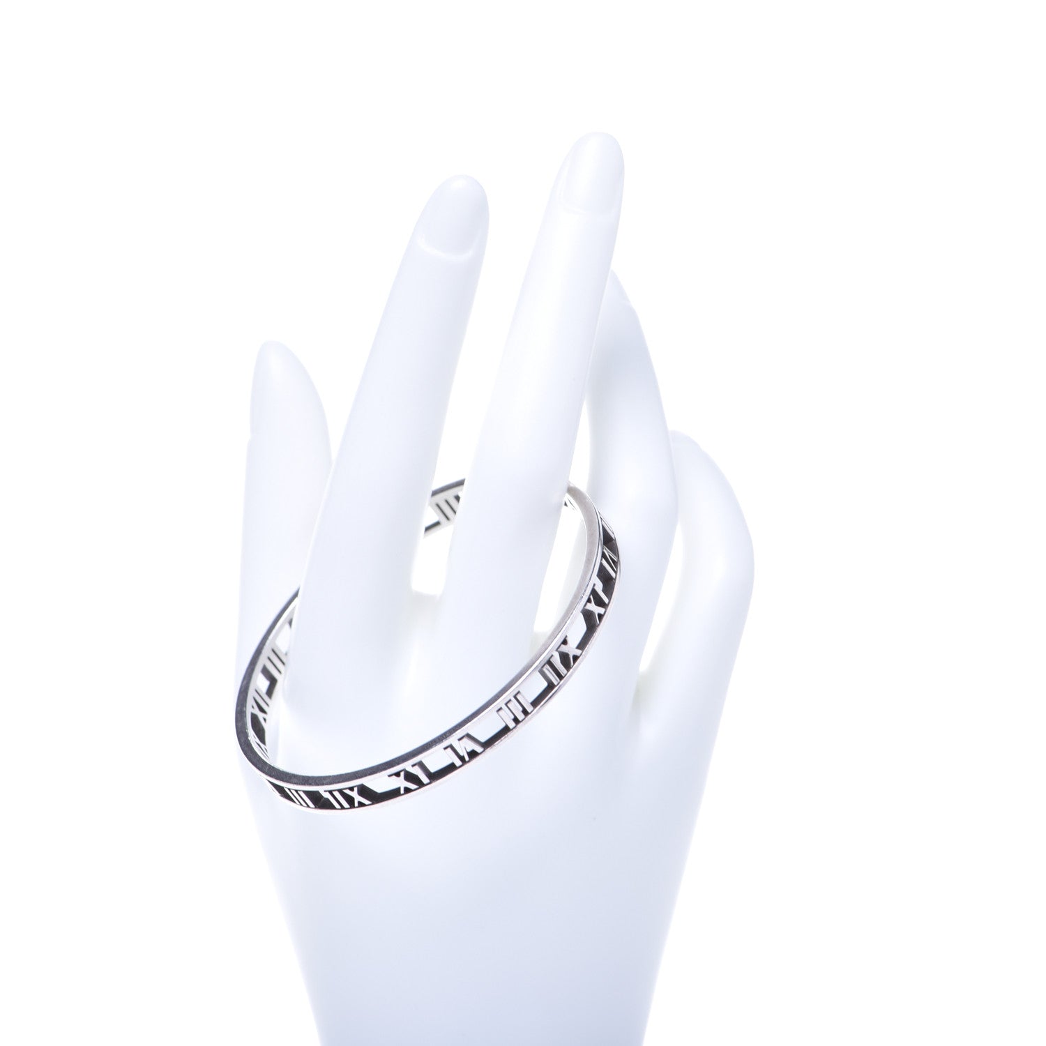 Tiffany Sterling Silver Narrow Atlas Open Bangle Bracelet 2 of 4