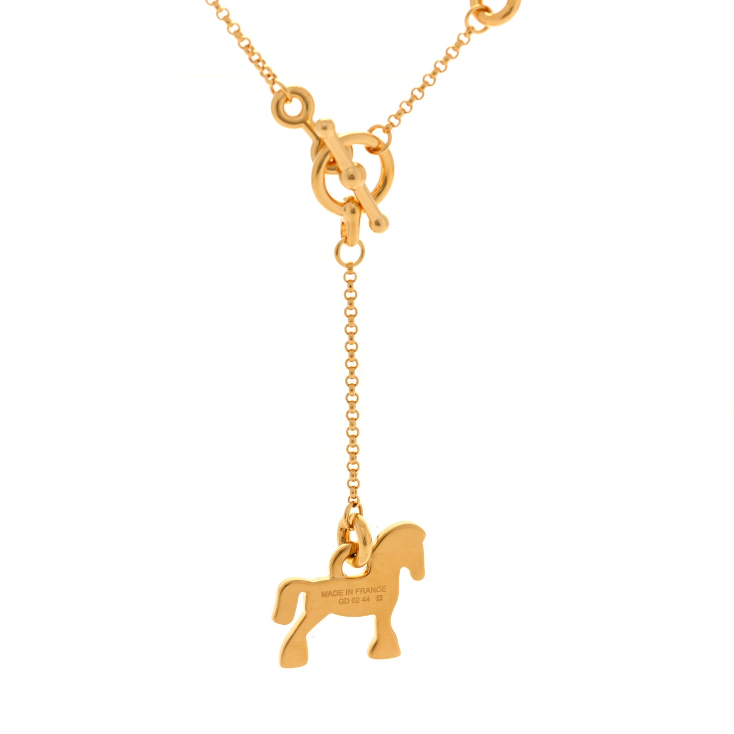 Metal Enamel Cheval Grand Parade Necklace Gold