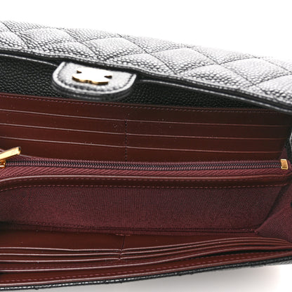 Chanel Caviar Quilted Large Gusset Flap Wallet Black 5 of 9