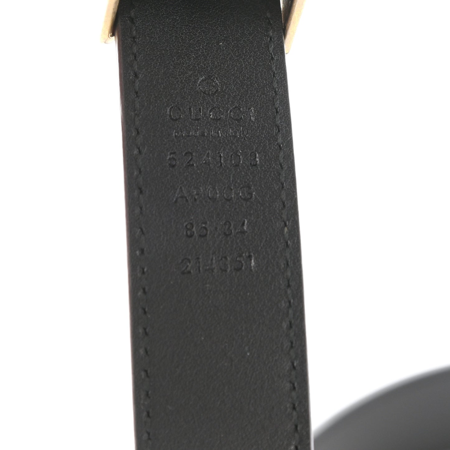 Moon Calfskin Torchon Double G 25mm Belt 85 34 Black