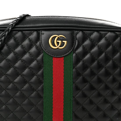 Gucci Calfskin Web Trapuntata Small GG Shoulder Bag Black 8 of 11