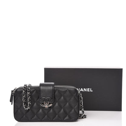 Chanel Lambskin Quilted CC Box Clutch With Chain Black 13 of 13