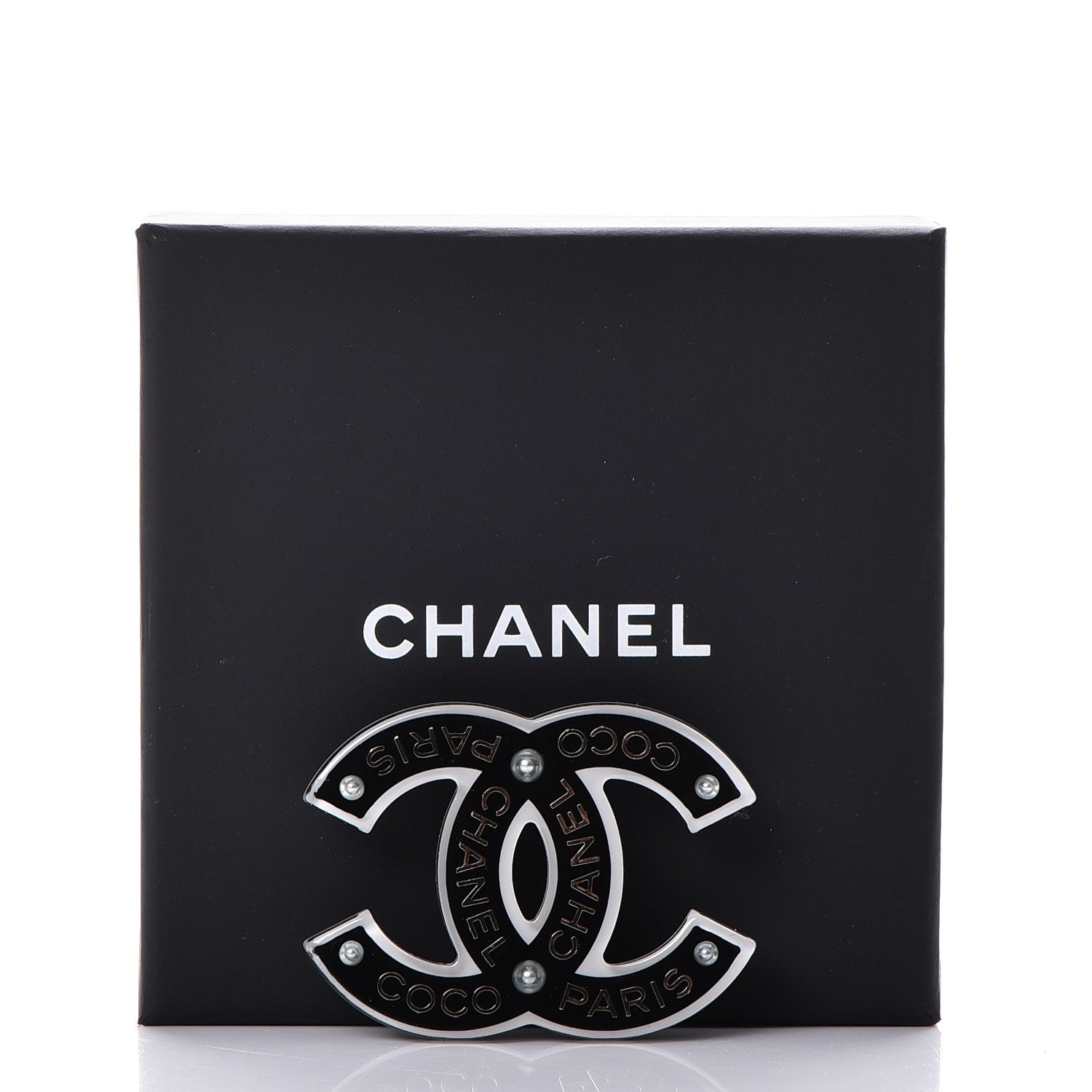 Chanel Resin Pearl CC Coco Brooch Black 5 of 5