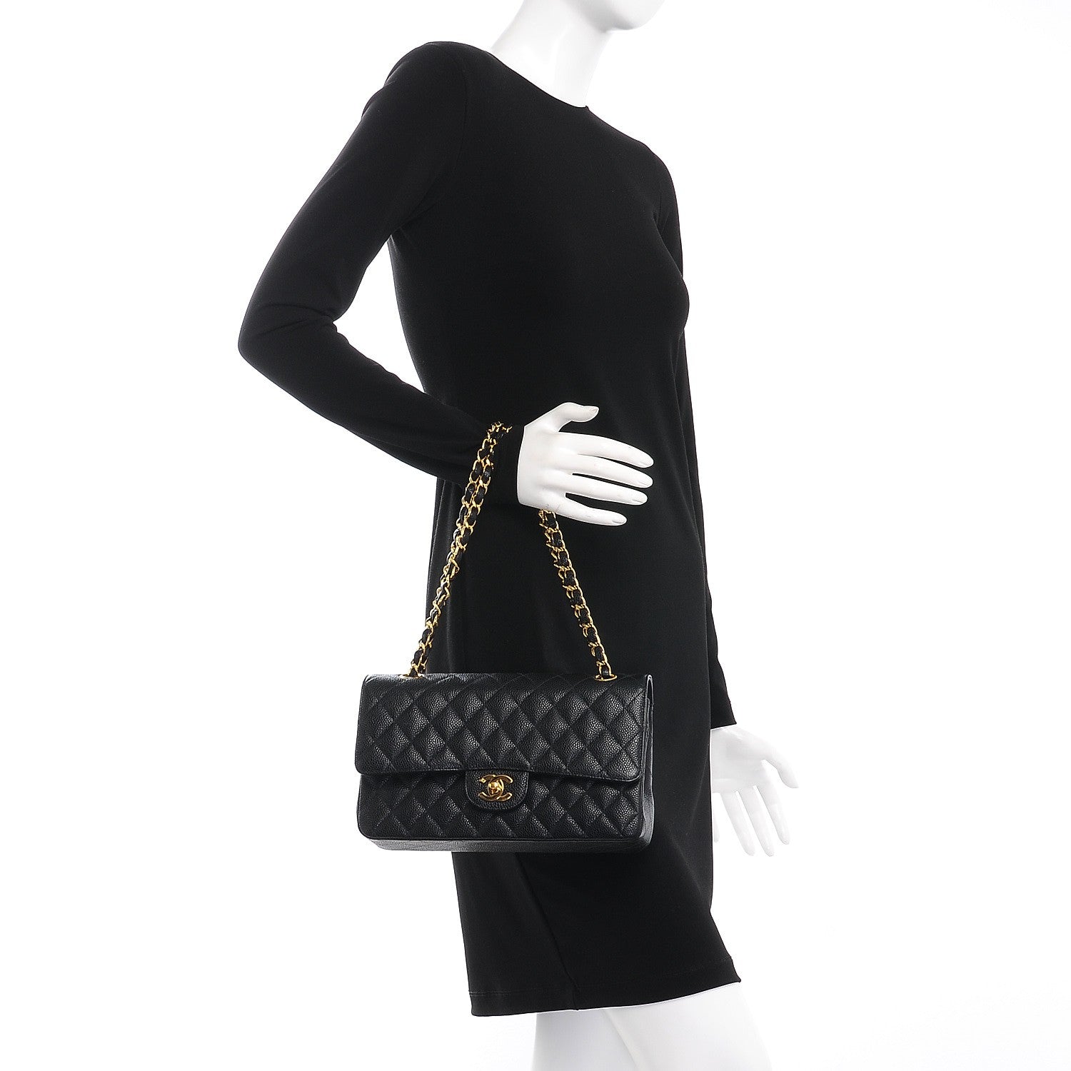 Chanel Caviar Quilted Medium Double Flap Black 4 of 28