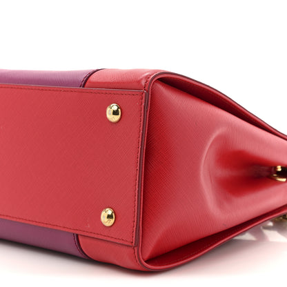 Salvatore Ferragamo Printed Calfskin Gancini Tote Red Purple 9 of 13