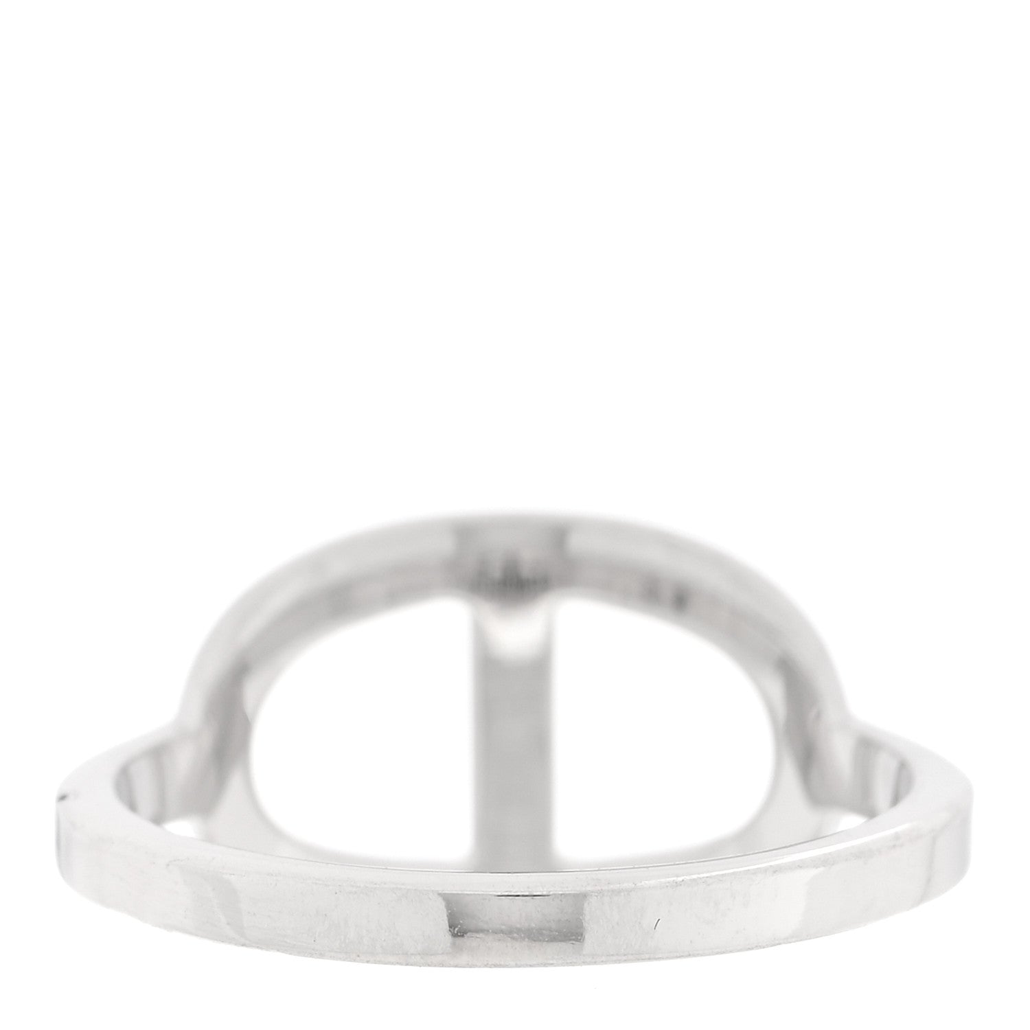 Hermes 18K White Gold Diamond MM Chaine d'Ancre Contour Ring 54 6.75 3 of 5