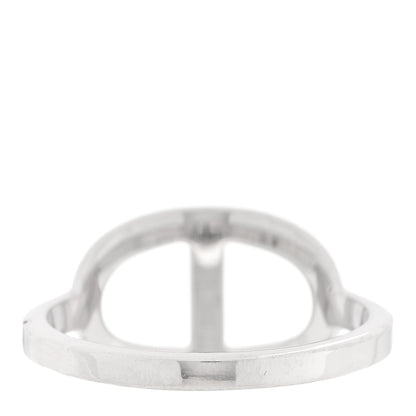 Hermes 18K White Gold Diamond MM Chaine d'Ancre Contour Ring 54 6.75 3 of 5