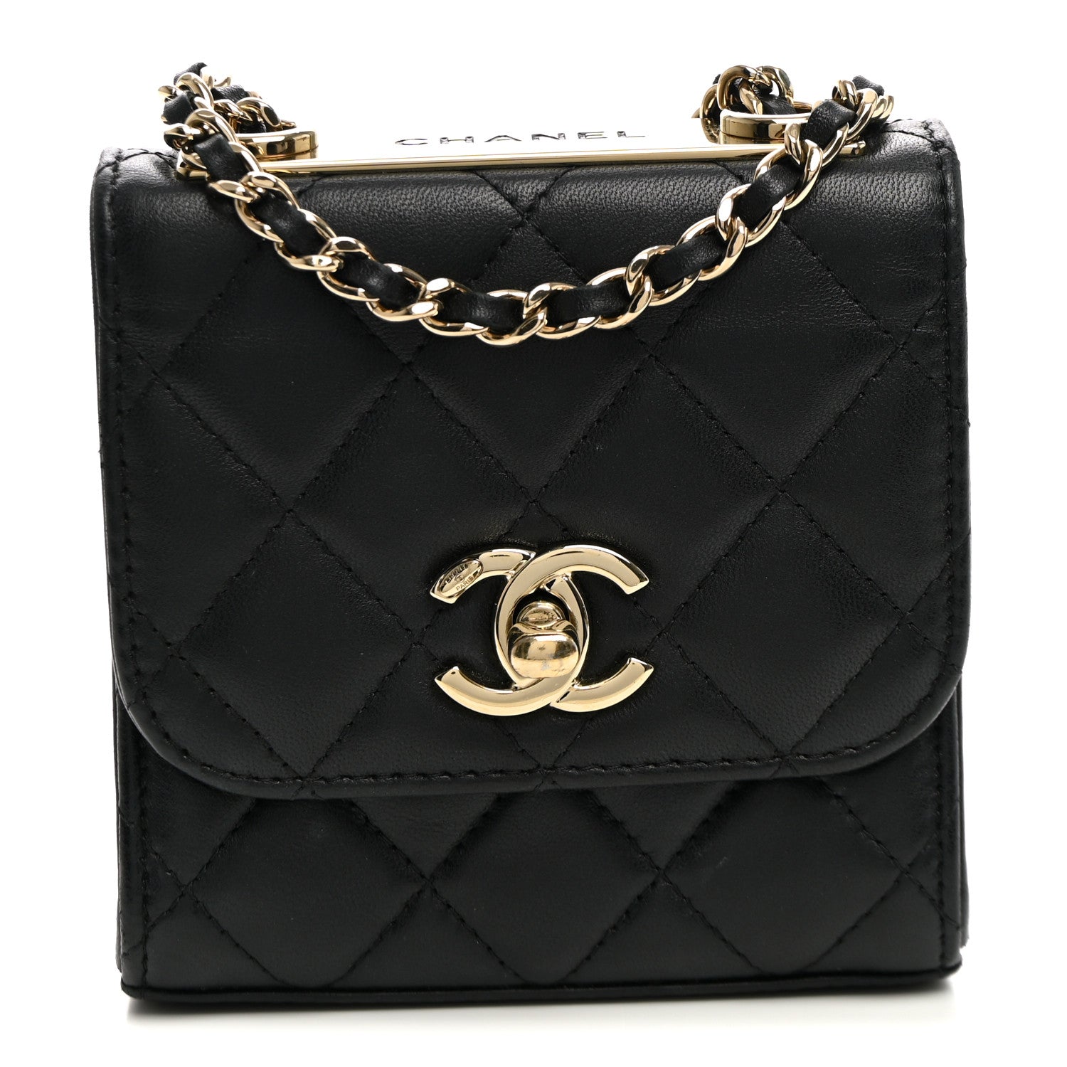 Chanel Lambskin Quilted Mini Trendy CC Clutch With Chain Black 1 of 10