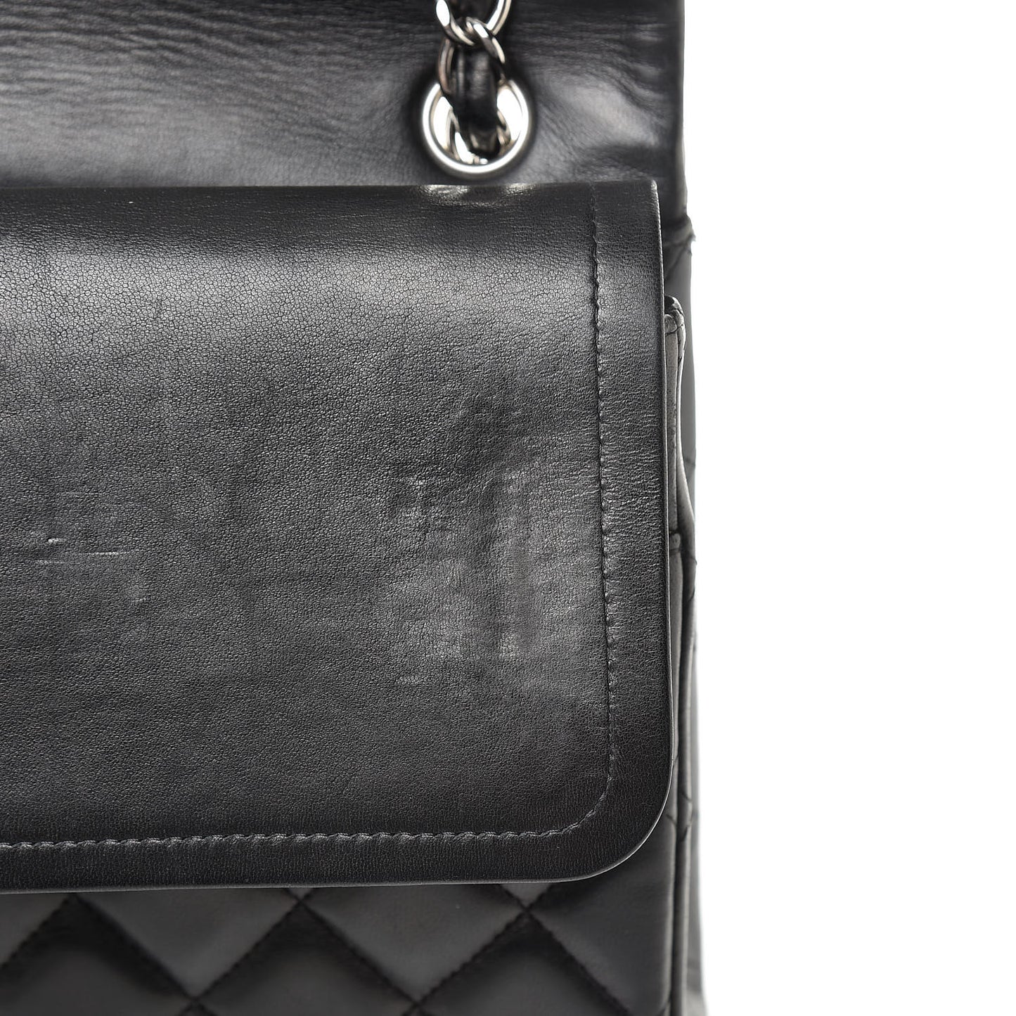 Lambskin Quilted Maxi Double Flap Black