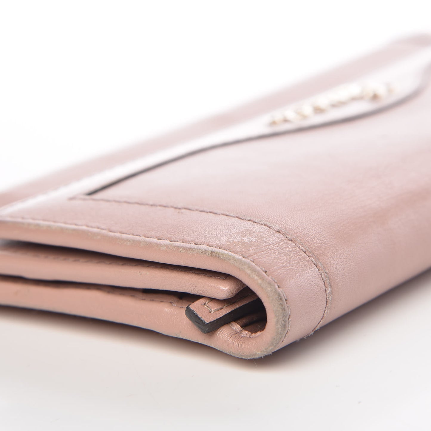 Calfskin Continental Flap Wallet Pink