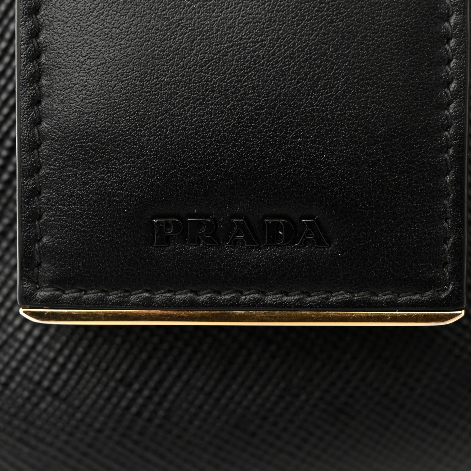 Prada Saffiano Cuir Calfskin Small Monochrome Top Handle Tote Black 10 of 15