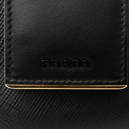 Prada Saffiano Cuir Calfskin Small Monochrome Top Handle Tote Black 10 of 15