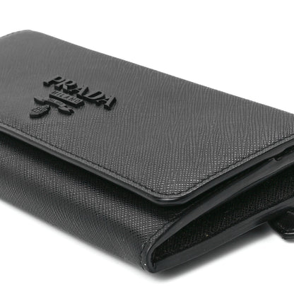 Prada Saffiano Metal Continental Flap Wallet Black 13 of 14