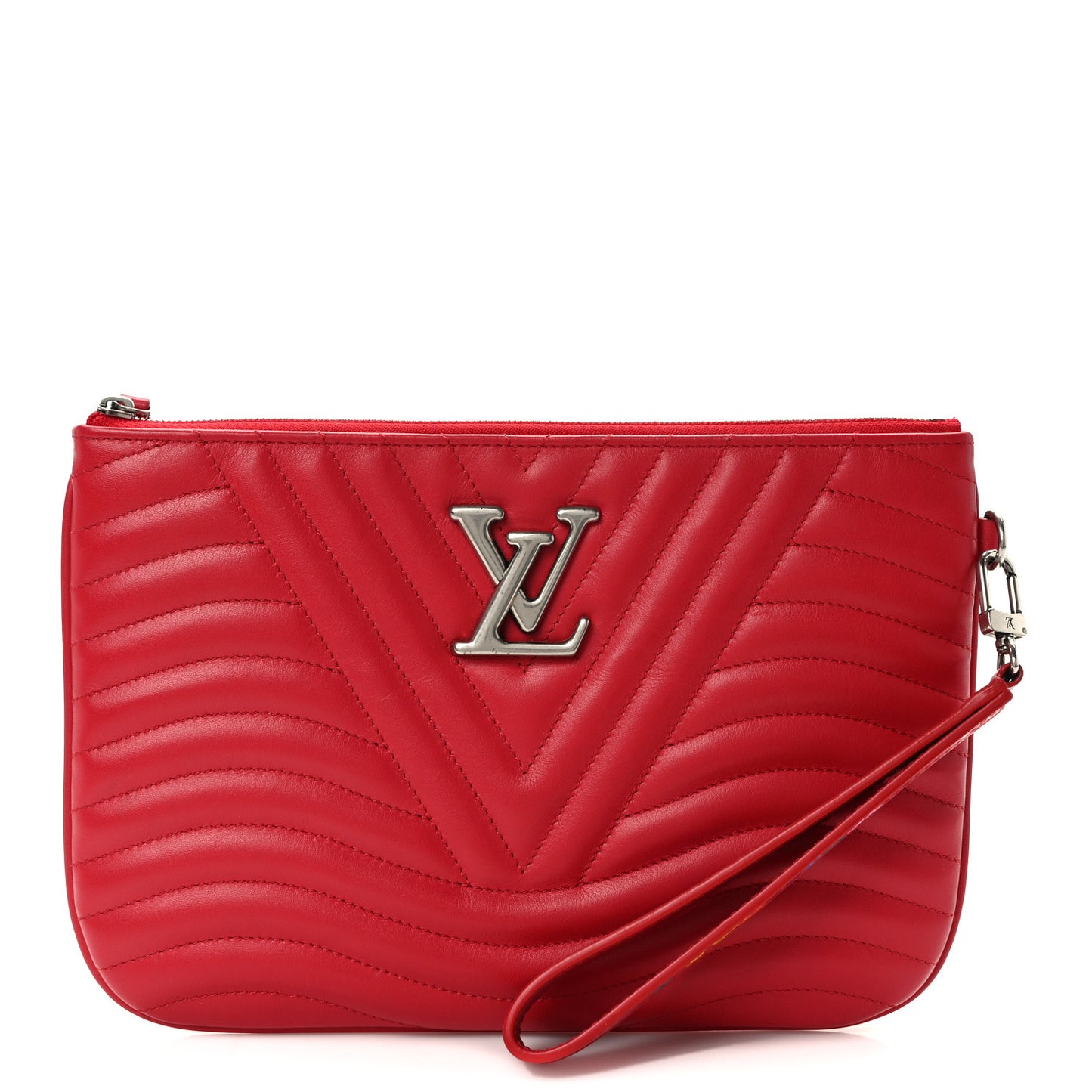 Calfskin New Wave Zipped Pochette Ecarlate