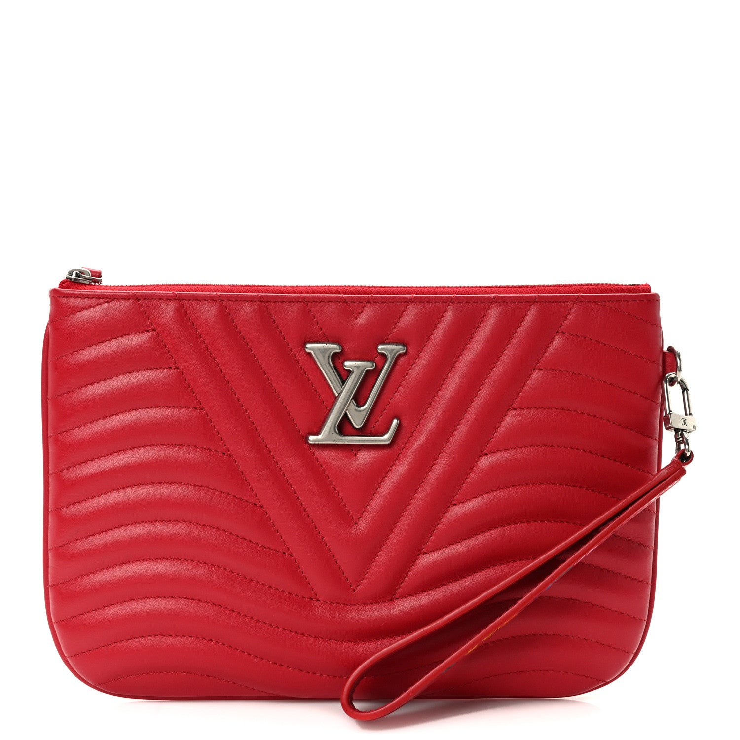 Louis Vuitton Calfskin New Wave Zipped Pochette Ecarlate 1 of 7