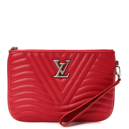 Louis Vuitton Calfskin New Wave Zipped Pochette Ecarlate 1 of 7