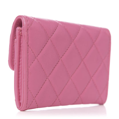 Chanel Lambskin Quilted Flap Card Holder Pink 3 of 9