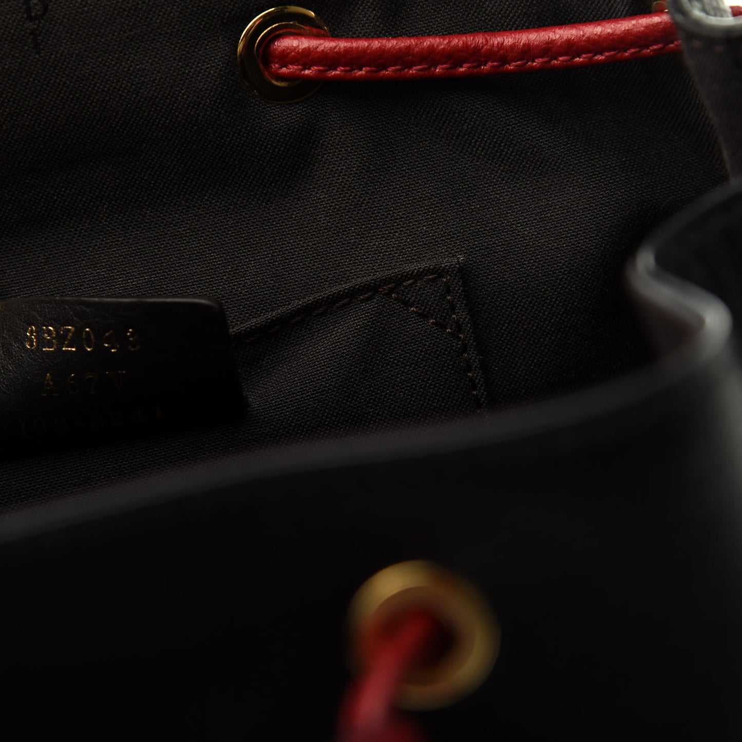 Vitello Cruise Bi-Color FF 1974 Embossed F is Fendi Drawstring Backpack Black Fragola Maya