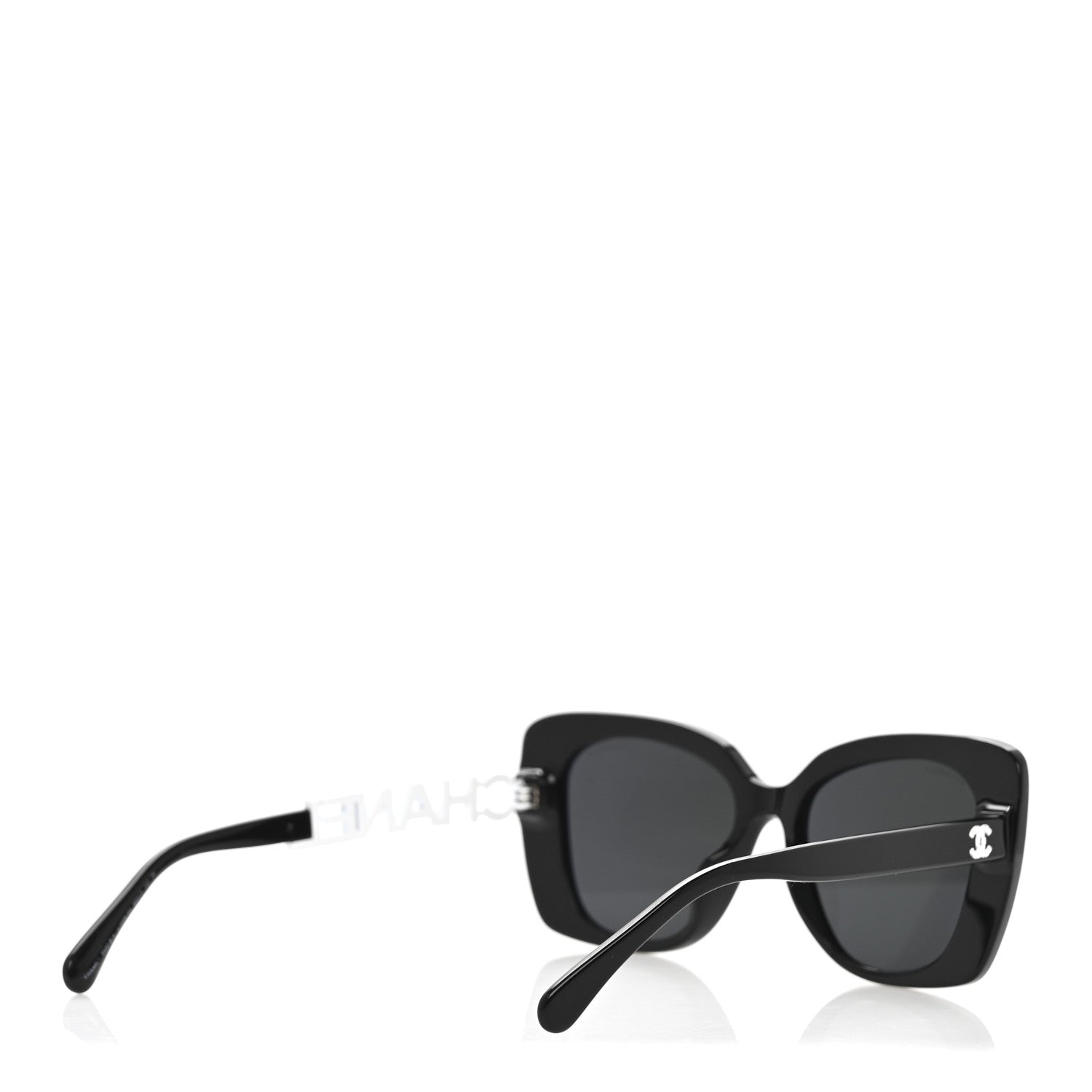 Chanel Acetate Strass Square Sunglasses 5422-B-A Black White 4 of 7