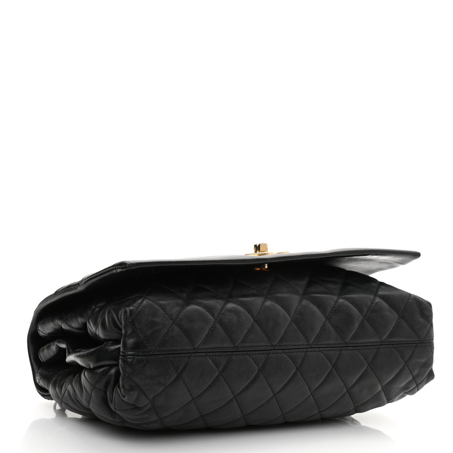 Calfskin Quilted Jumbo Soft Elegance Flap Black