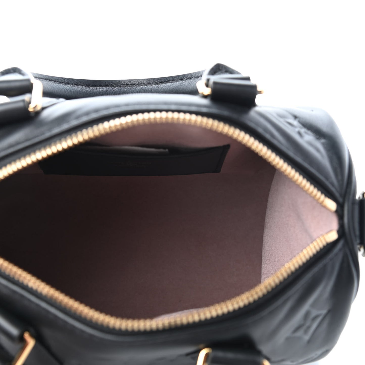 Lambskin Embossed Monogram Speedy 22 Bandouliere Black