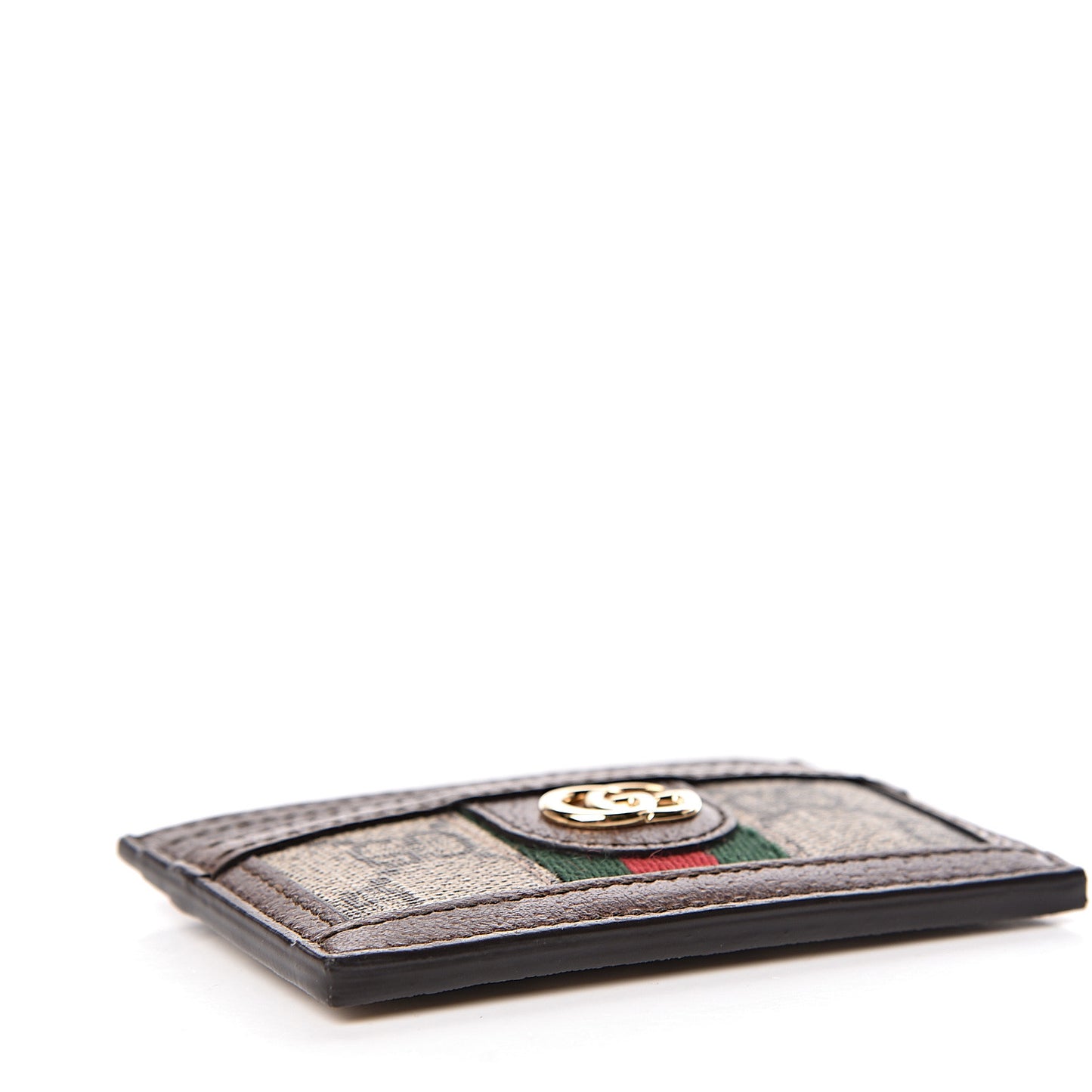 GG Supreme Monogram Ophidia Card Holder Brown