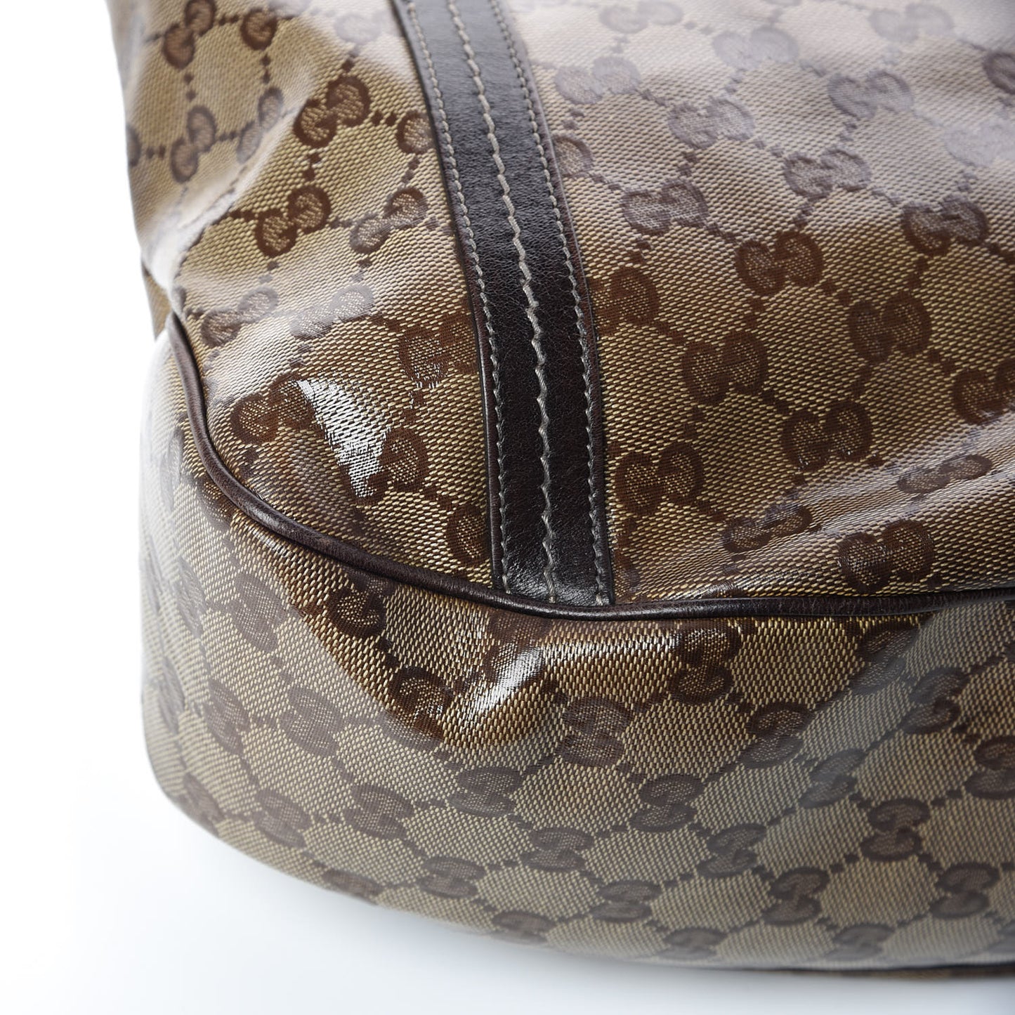 Crystal Monogram Duchessa Flap Shoulder Bag Dark Brown