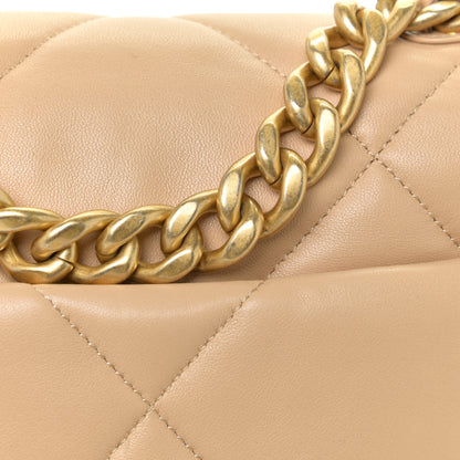 Chanel Lambskin Quilted Medium Chanel 19 Flap Beige 14 of 15