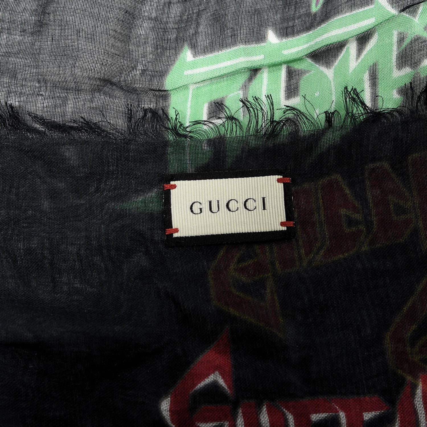 Gucci Modal Silk Loved Scarf Black 3 of 3